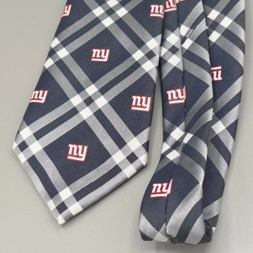 NFL New York Giants NY Football Men's Tie Blue Gray White Red Sporty Tie